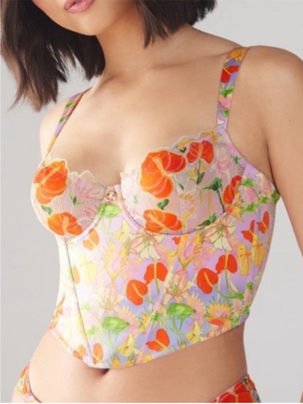 Savage X Fenty Purple prism mutha nature satin bustier Size 1X